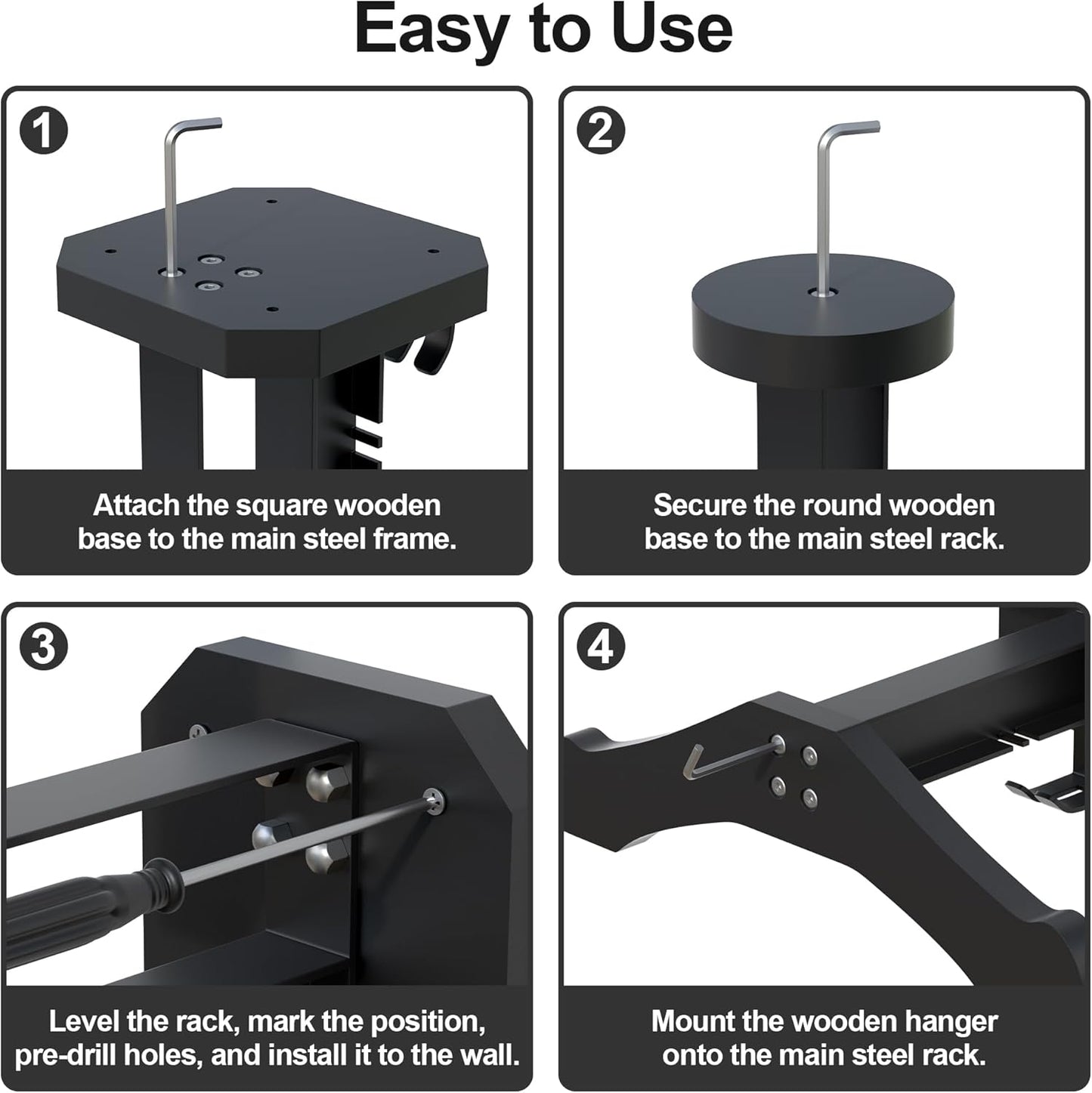 Motorcycle Helmet Holder Wall Mount, Heavy-Duty Tactical Helmet Accessories, Versatile Wall Rack for Motorcycle and Football Gear Storage, Space-Saving Design, Black